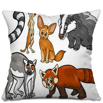 Wild Animals Set Cartoon Illustration Pillows 63872075