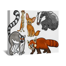 Wild Animals Set Cartoon Illustration Wall Art 63872075