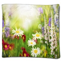Wild Beautiful Flowers.Summer Meadow Blankets 67329883
