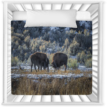 Wild Buffalo In Winter - Yellowstone National Park Nursery Decor 61091365