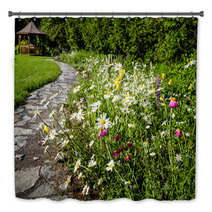 Wildflower Garden And Path To Gazebo Bath Decor 56400615