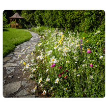 Wildflower Garden And Path To Gazebo Rugs 56400615