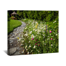 Wildflower Garden And Path To Gazebo Wall Art 56400615