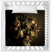 Wilted Roses Over Dark Wallpaper Nursery Decor 190458052