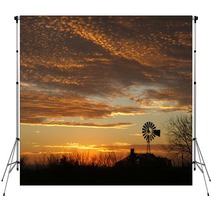 Windmill Sunset Backdrops 3272750