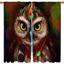 Owl Window Curtains 104346491