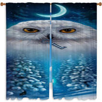 Owl Window Curtains 121473263