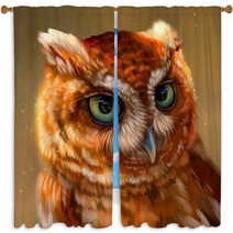 Owl Window Curtains 138973587