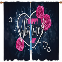 Valentines Day Window Curtains 186855869