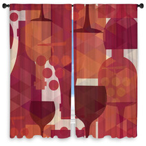 Wine And Drink Seamless Pattern Background Window Curtains 72255828