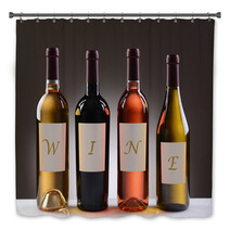 Wine Bottles With Labels Spelling Out Wine Bath Decor 101216983