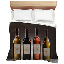 Wine Bottles With Labels Spelling Out Wine Bedding 101216983