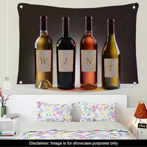 Wine Bottles With Labels Spelling Out Wine Wall Art 101216983