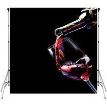 Wine. Red Wine Pouring Into A Wine Glass Backdrops 67742890
