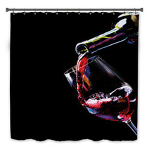 Wine. Red Wine Pouring Into A Wine Glass Bath Decor 67742890