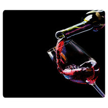 Wine. Red Wine Pouring Into A Wine Glass Rugs 67742890