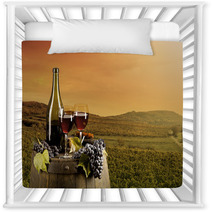 Wine With Vineyard On Background Nursery Decor 57521699