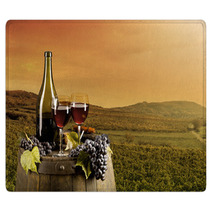 Wine With Vineyard On Background Rugs 57521699