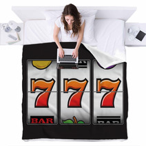 Winning Triple Seven At Slot Machine Blankets 47788328