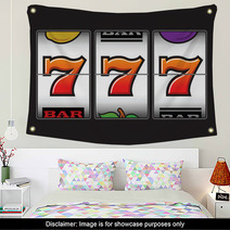 Winning Triple Seven At Slot Machine Wall Art 47788328