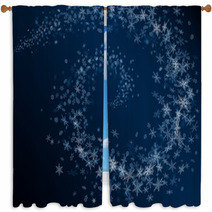 Winter Abstract Snowflakes Card. Window Curtains 47396168
