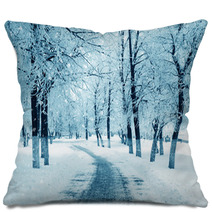 Winter Alley, Snowstorm Pillows 71186727