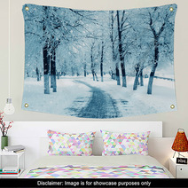 Winter Alley, Snowstorm Wall Art 71186727