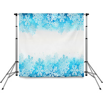 Winter Background With Blue Snowflakes Backdrops 59046647