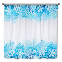 Winter Background With Blue Snowflakes Bath Decor 59046647