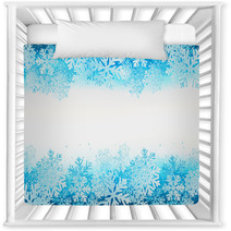 Winter Background With Blue Snowflakes Nursery Decor 59046647