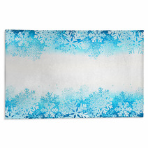 Winter Background With Blue Snowflakes Rugs 59046647