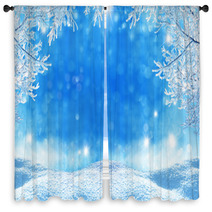 Winter  Christmas Background Window Curtains 72998142