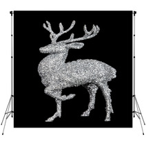 Winter Christmas Card With Deer (elk)  Backdrops 59417960
