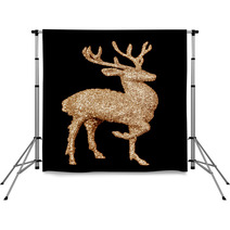 Winter Christmas Card With Deer (elk) Backdrops 59417965