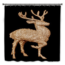 Winter Christmas Card With Deer (elk) Bath Decor 59417965