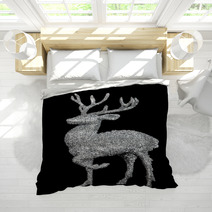 Winter Christmas Card With Deer (elk)  Bedding 59417960