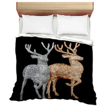 Winter Christmas Card With Deer (elk)  Bedding 59417976