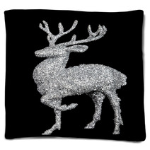 Winter Christmas Card With Deer (elk)  Blankets 59417960