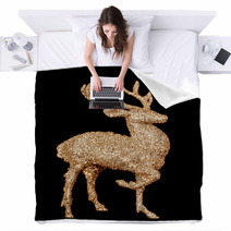 Winter Christmas Card With Deer (elk) Blankets 59417965