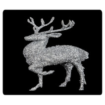 Winter Christmas Card With Deer (elk)  Rugs 59417960
