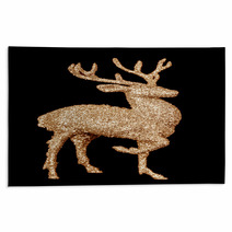 Winter Christmas Card With Deer (elk) Rugs 59417965
