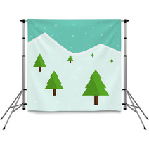 Winter Christmas Forest Trees Backdrops 72559503
