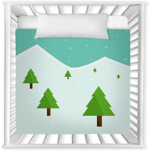 Winter Christmas Forest Trees Nursery Decor 72559503