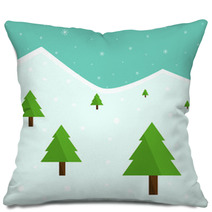 Winter Christmas Forest Trees Pillows 72559503