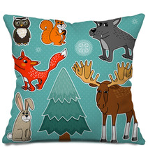 Winter Forest Animals Pillows 57447547