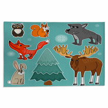 Winter Forest Animals Rugs 57447547