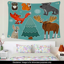 Winter Forest Animals Wall Art 57447547