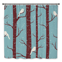 Winter Forest Seamless Pattern Bath Decor 46467393