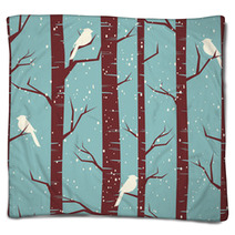 Winter Forest Seamless Pattern Blankets 46467393