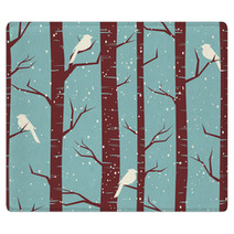 Winter Forest Seamless Pattern Rugs 46467393